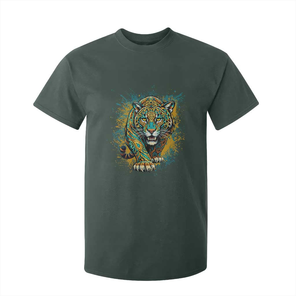 Mandala Spiritual Jaguar Zen Art T Shirt For Kid TS11 Dark Forest Green Print Your Wear