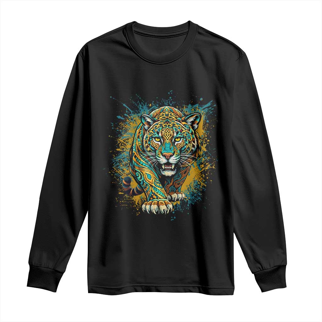 Mandala Spiritual Jaguar Zen Art Long Sleeve Shirt TS11 Black Print Your Wear