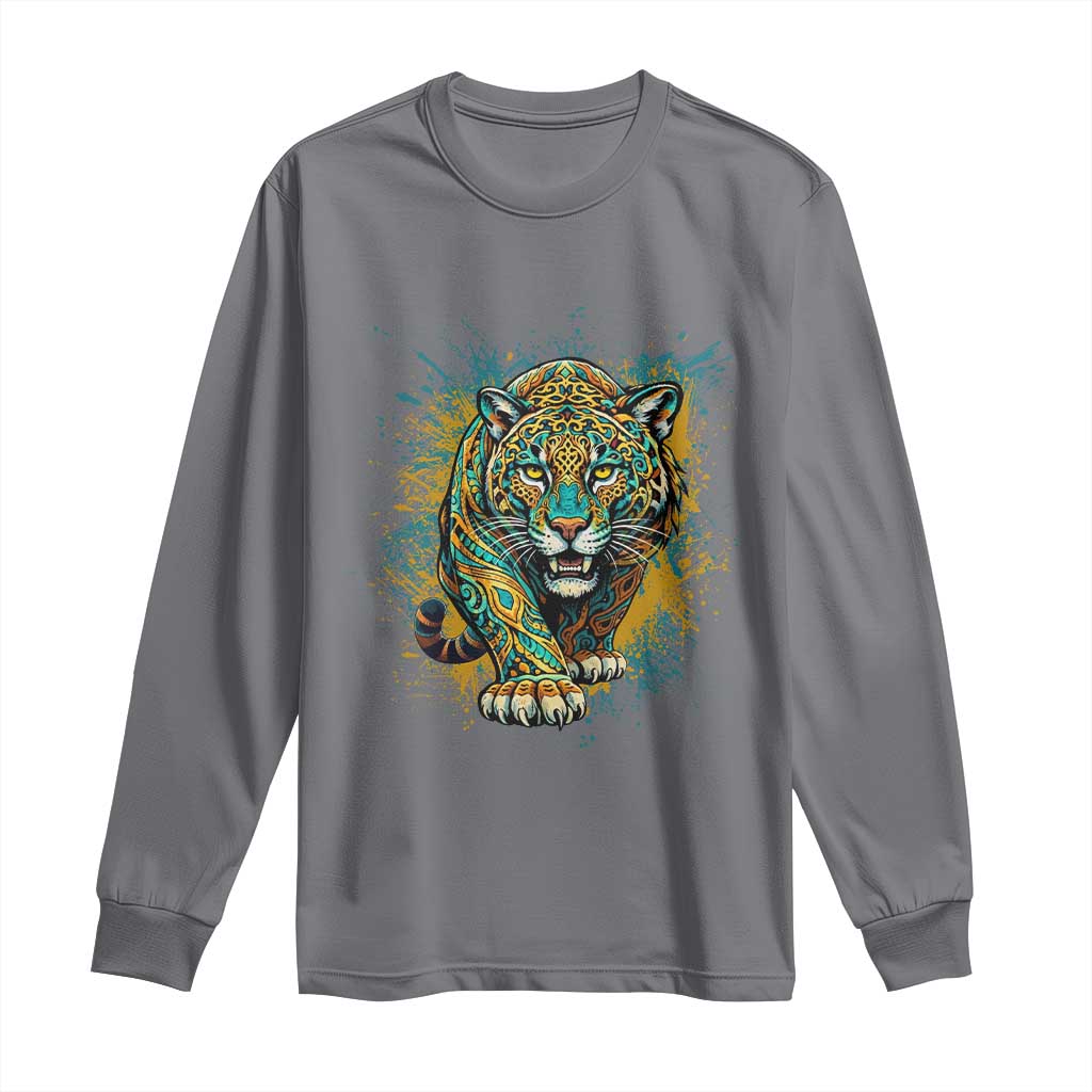 Mandala Spiritual Jaguar Zen Art Long Sleeve Shirt TS11 Charcoal Print Your Wear