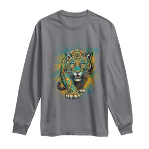 Mandala Spiritual Jaguar Zen Art Long Sleeve Shirt TS11 Charcoal Print Your Wear