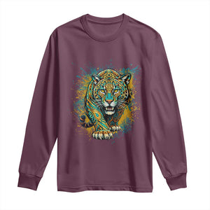 Mandala Spiritual Jaguar Zen Art Long Sleeve Shirt TS11 Maroon Print Your Wear