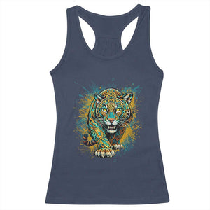 Mandala Spiritual Jaguar Zen Art Racerback Tank Top TS11 Navy Print Your Wear