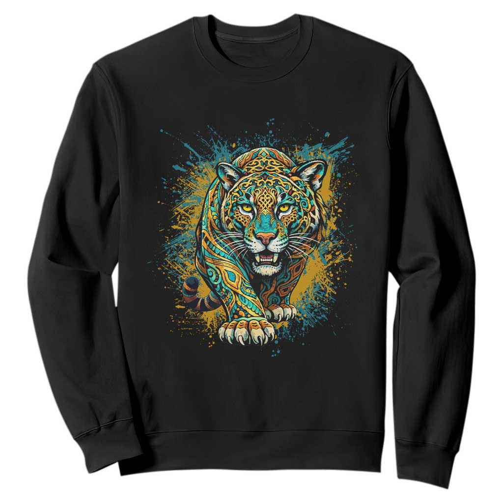 Mandala Spiritual Jaguar Zen Art Sweatshirt TS11 Black Print Your Wear