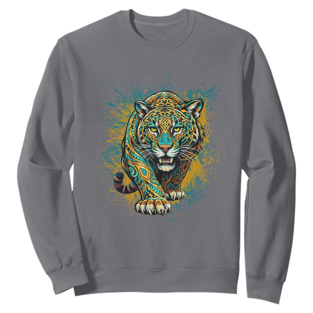 Mandala Spiritual Jaguar Zen Art Sweatshirt TS11 Charcoal Print Your Wear