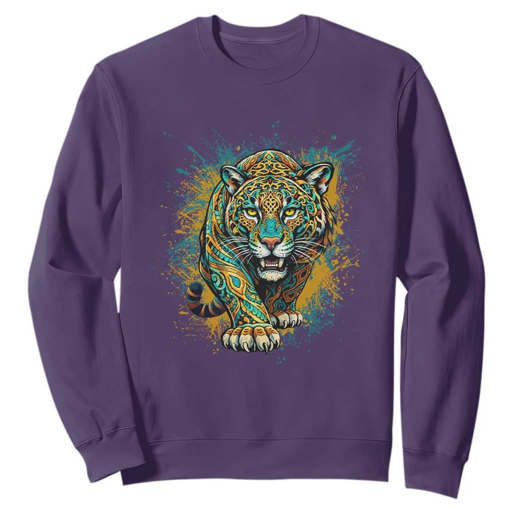 Mandala Spiritual Jaguar Zen Art Sweatshirt TS11 Purple Print Your Wear
