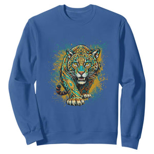 Mandala Spiritual Jaguar Zen Art Sweatshirt TS11 Royal Blue Print Your Wear