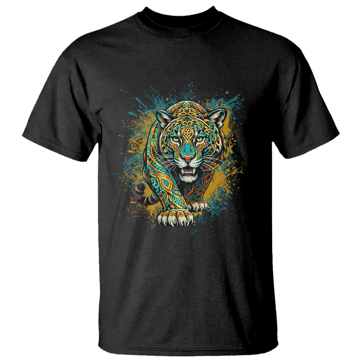 Mandala Spiritual Jaguar Zen Art T Shirt TS11 Black Print Your Wear