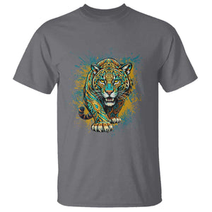 Mandala Spiritual Jaguar Zen Art T Shirt TS11 Charcoal Print Your Wear