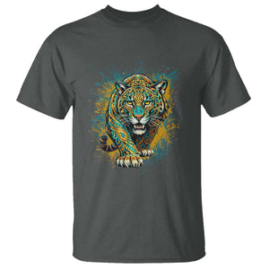 Mandala Spiritual Jaguar Zen Art T Shirt TS11 Dark Heather Print Your Wear