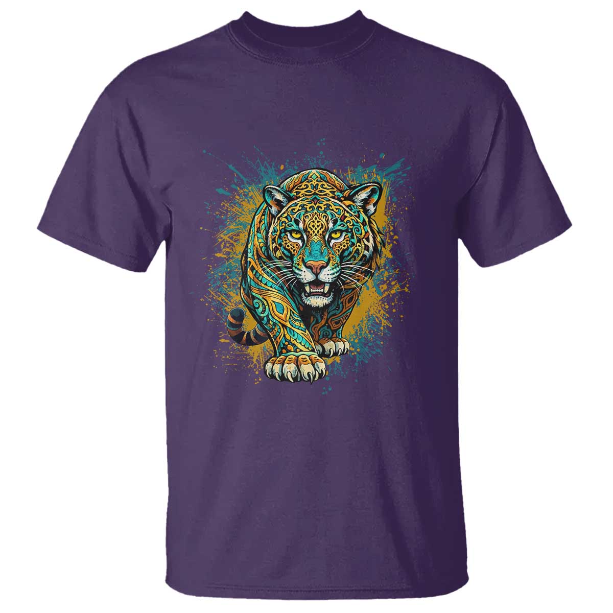 Mandala Spiritual Jaguar Zen Art T Shirt TS11 Purple Print Your Wear