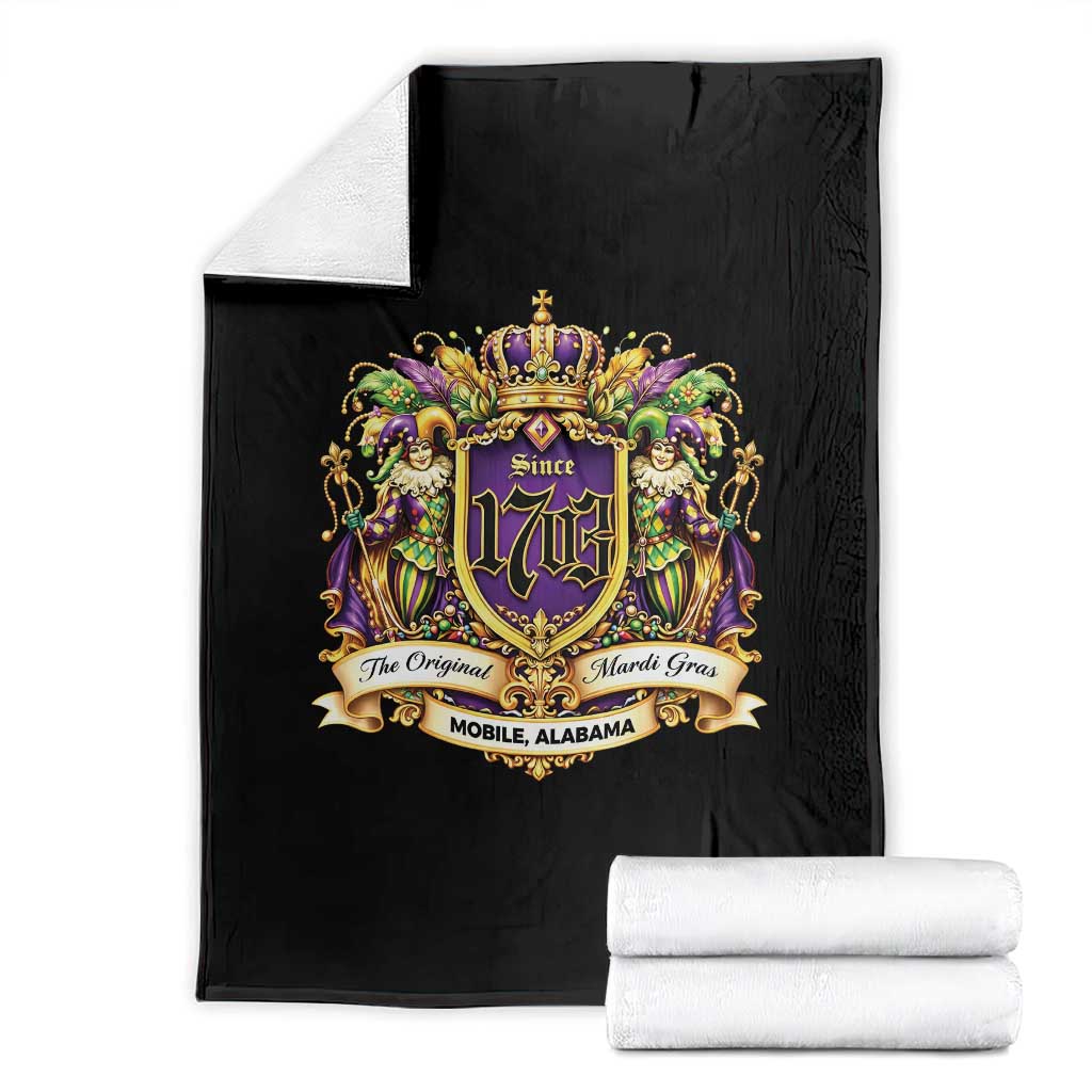 The Original Mardi Gras Mobile Alabama Since 1703 Throw Blanket Funny Carnival TS11 Black Print Your Wear