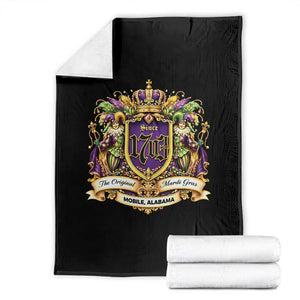 The Original Mardi Gras Mobile Alabama Since 1703 Throw Blanket Funny Carnival TS11 Black Print Your Wear