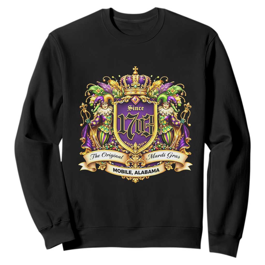 The Original Mardi Gras Mobile Alabama Since 1703 Sweatshirt Funny Carnival TS11 Black Print Your Wear