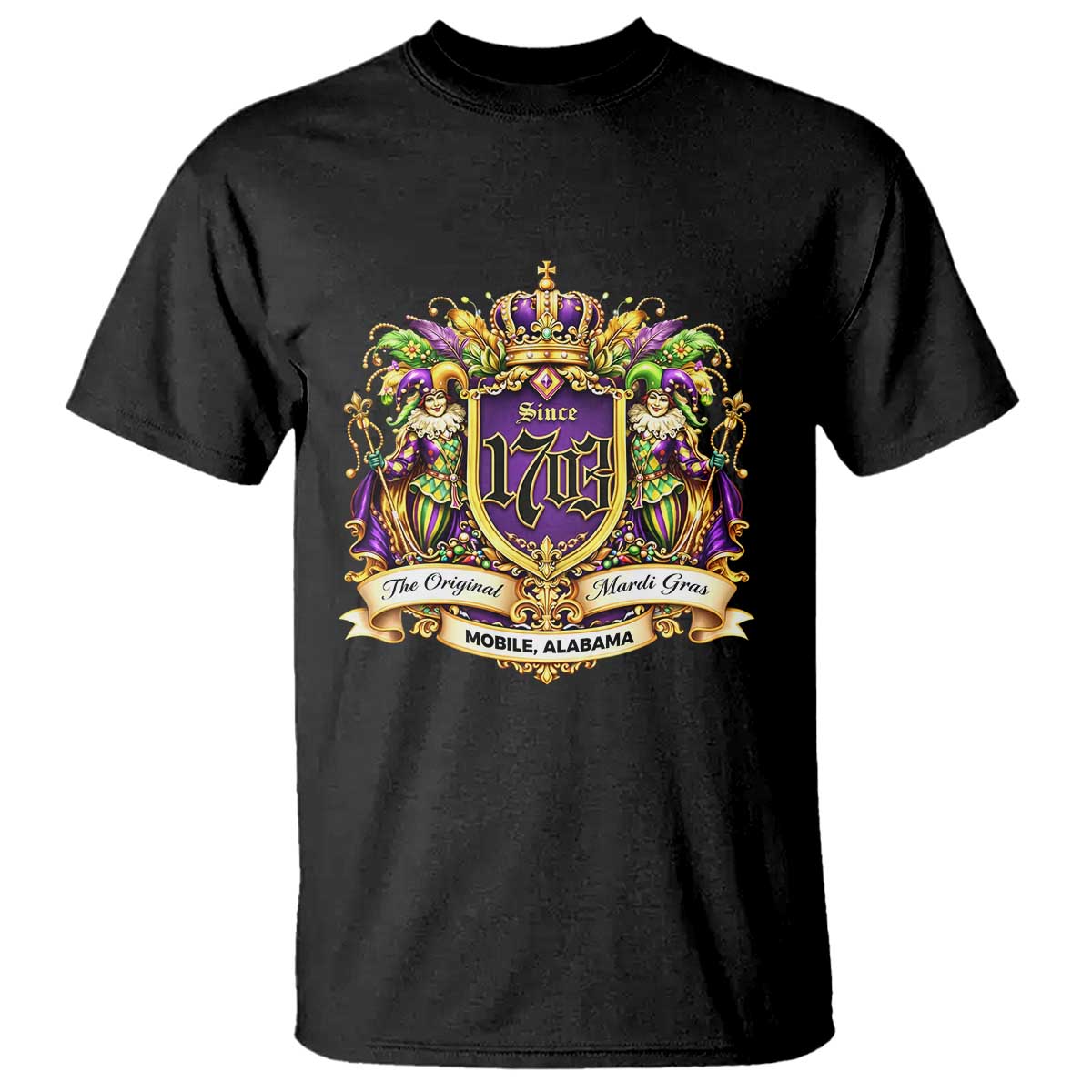 The Original Mardi Gras T Shirt - Mobile Alabama Since 1703 Funny Carnival Pride Tee TS11 Black Print Your Wear