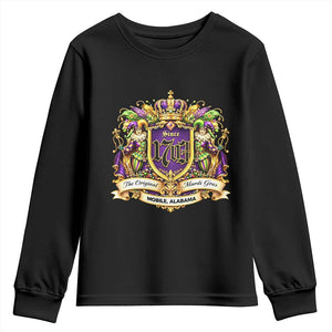 The Original Mardi Gras Mobile Alabama Since 1703 Youth Sweatshirt Funny Carnival TS11 Black Print Your Wear
