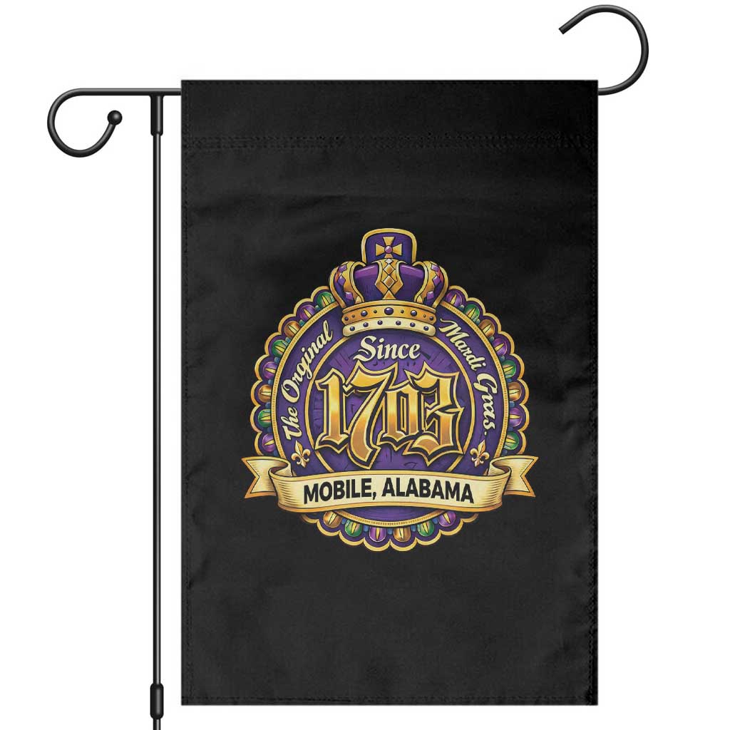 The Original Mardi Gras Mobile Alabama Since 1703 Garden Flag TS11 Black Print Your Wear