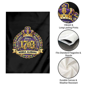 The Original Mardi Gras Mobile Alabama Since 1703 Garden Flag TS11 Print Your Wear