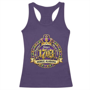 The Original Mardi Gras Mobile Alabama Since 1703 Racerback Tank Top TS11 Purple Print Your Wear