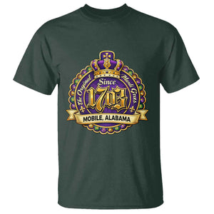 The Original Mardi Gras Mobile Alabama Since 1703 T Shirt TS11 Dark Forest Green Print Your Wear