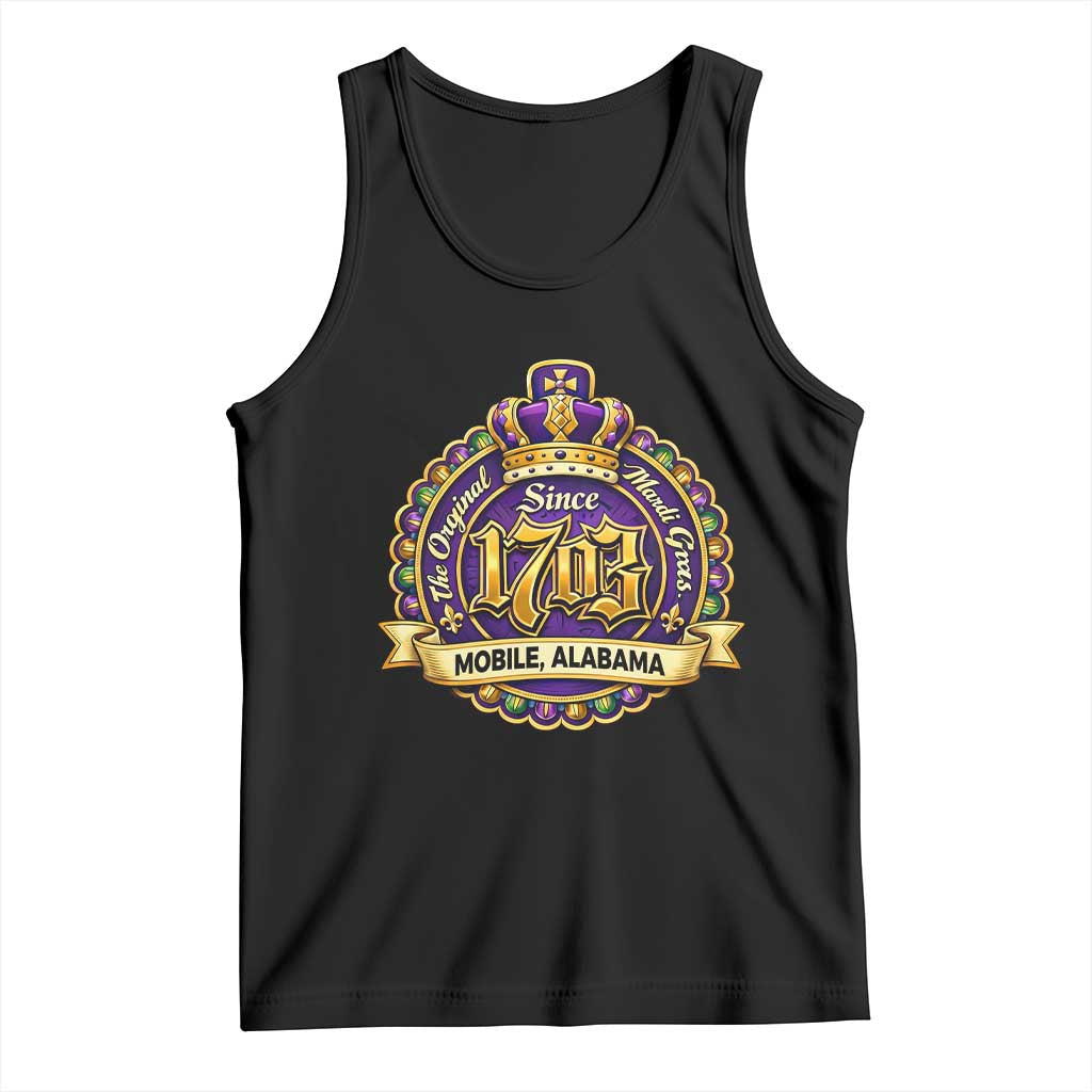 The Original Mardi Gras Mobile Alabama Since 1703 Tank Top TS11 Black Print Your Wear