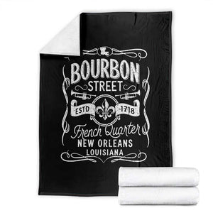 Bourbon Street French Quarter New Orleans Vintage Scrollwork Throw Blanket TS11 Black Print Your Wear