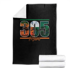305 Miami Throw Blanket Area Code Florida FL Vintage Palm Trees TS11 Black Print Your Wear