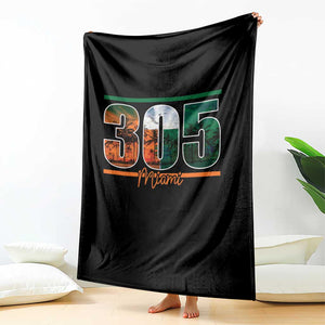305 Miami Throw Blanket Area Code Florida FL Vintage Palm Trees TS11 Print Your Wear