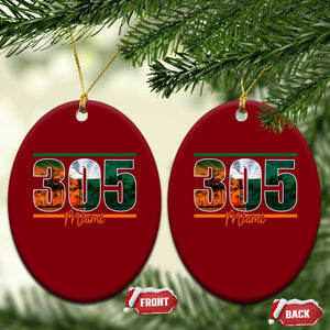 305 Miami Ceramic Ornament Area Code Florida FL Vintage Palm Trees TS11 Print Your Wear