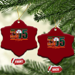 305 Miami Ceramic Ornament Area Code Florida FL Vintage Palm Trees TS11 Print Your Wear
