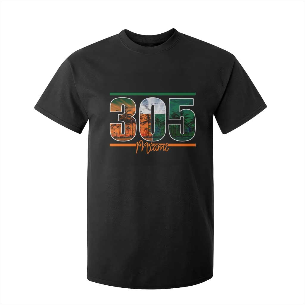 305 Miami T Shirt For Kid Area Code Florida FL Vintage Palm Trees TS11 Black Print Your Wear