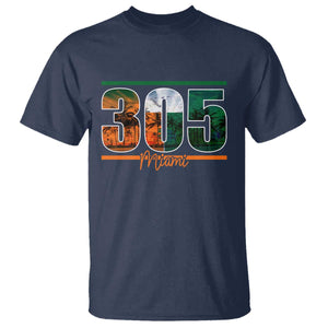 305 Miami T Shirt Area Code Florida FL Vintage Palm Trees TS11 Navy Print Your Wear