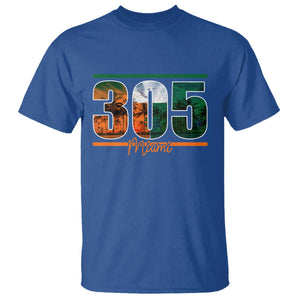 305 Miami T Shirt Area Code Florida FL Vintage Palm Trees TS11 Royal Blue Print Your Wear