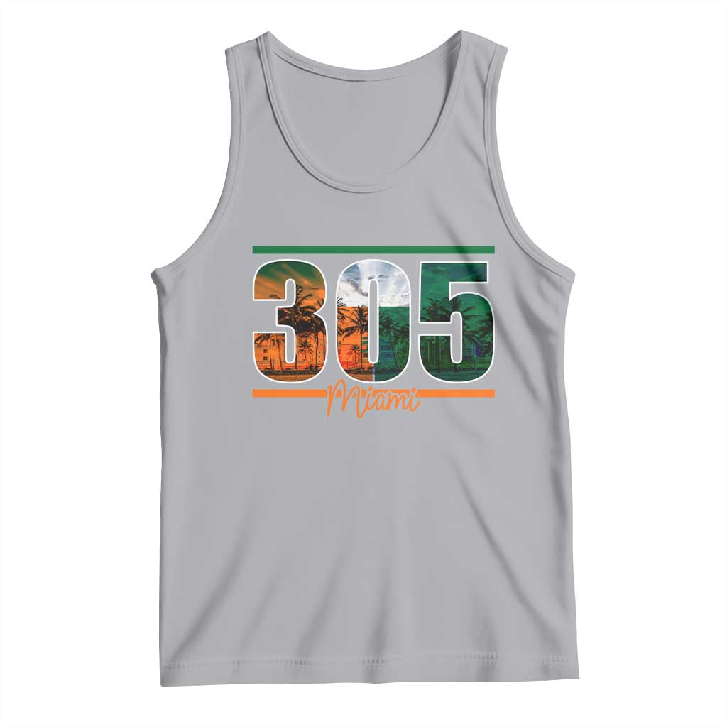 305 Miami Tank Top Area Code Florida FL Vintage Palm Trees TS11 Athletic Heather Print Your Wear