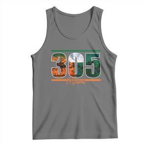 305 Miami Tank Top Area Code Florida FL Vintage Palm Trees TS11 Black Heather Print Your Wear