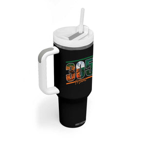 305 Miami Tumbler With Handle Area Code Florida FL Vintage Palm Trees TS11 Print Your Wear