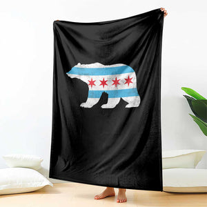 Vintage Chicago Flag Illinois State Bear Lover Throw Blanket TS11 Print Your Wear