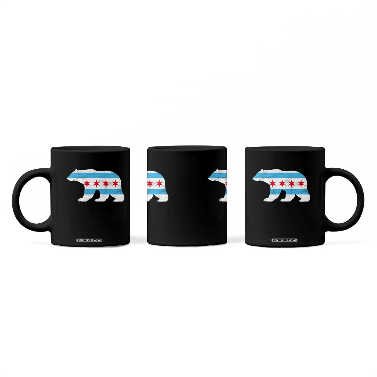 Vintage Chicago Flag Illinois State Bear Lover Coffee Mug TS11 Print Your Wear