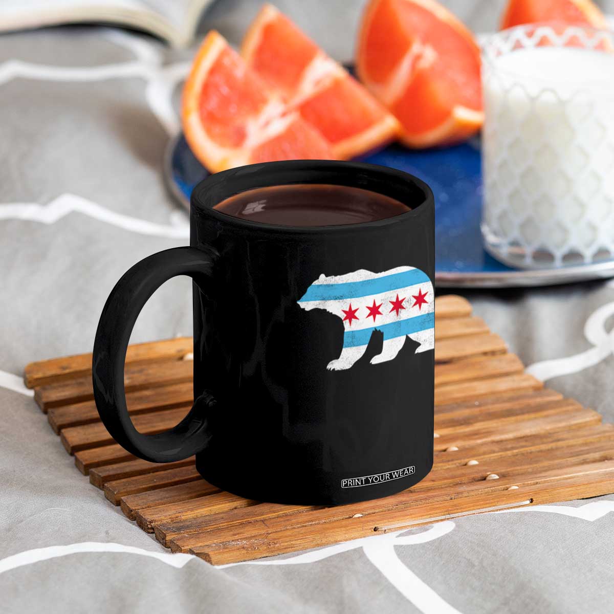 Vintage Chicago Flag Illinois State Bear Lover Coffee Mug TS11 Print Your Wear