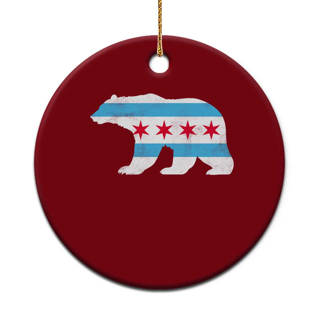 Vintage Chicago Flag Illinois State Bear Lover Ceramic Ornament TS11 1pc Red Print Your Wear
