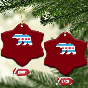 Vintage Chicago Flag Illinois State Bear Lover Ceramic Ornament TS11 Print Your Wear