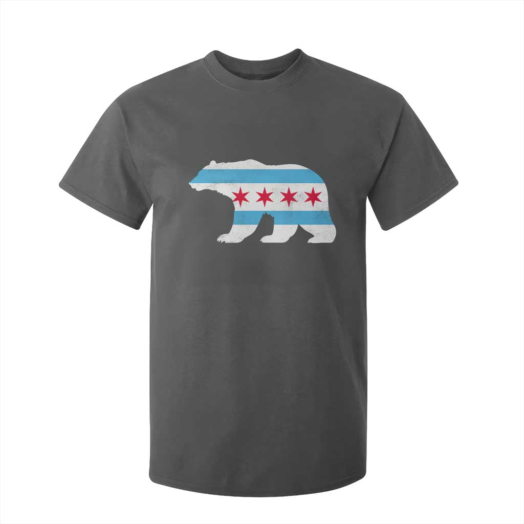 Vintage Chicago Flag Illinois State Bear Lover T Shirt For Kid TS11 Dark Heather Print Your Wear