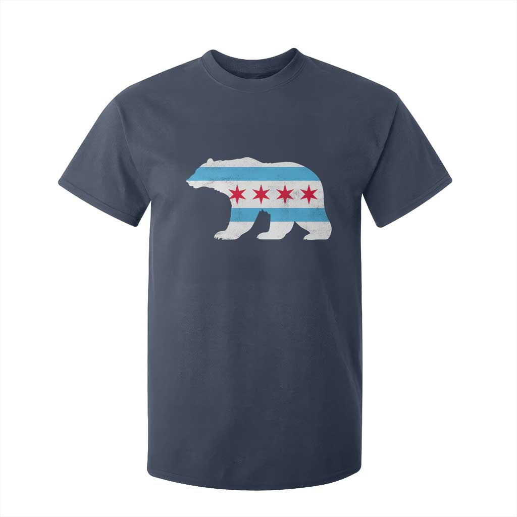 Vintage Chicago Flag Illinois State Bear Lover T Shirt For Kid TS11 Navy Print Your Wear