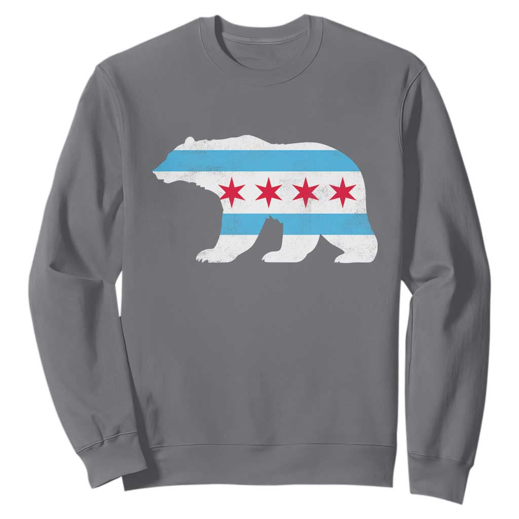 Vintage Chicago Flag Illinois State Bear Lover Sweatshirt TS11 Charcoal Print Your Wear