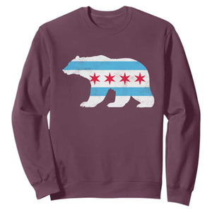 Vintage Chicago Flag Illinois State Bear Lover Sweatshirt TS11 Maroon Print Your Wear