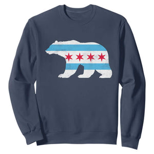 Vintage Chicago Flag Illinois State Bear Lover Sweatshirt TS11 Navy Print Your Wear