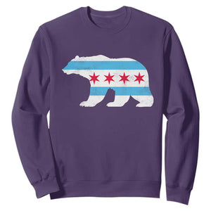 Vintage Chicago Flag Illinois State Bear Lover Sweatshirt TS11 Purple Print Your Wear