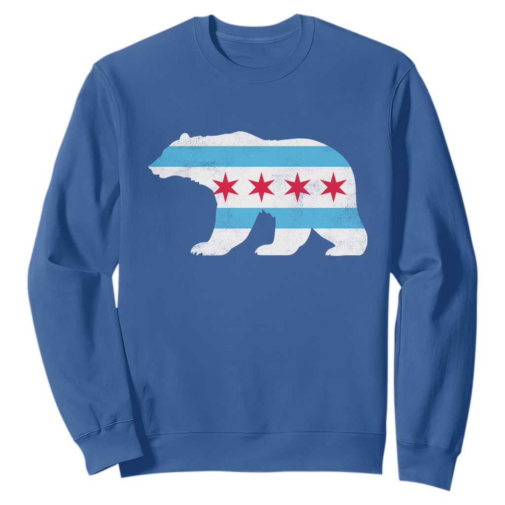 Vintage Chicago Flag Illinois State Bear Lover Sweatshirt TS11 Royal Blue Print Your Wear