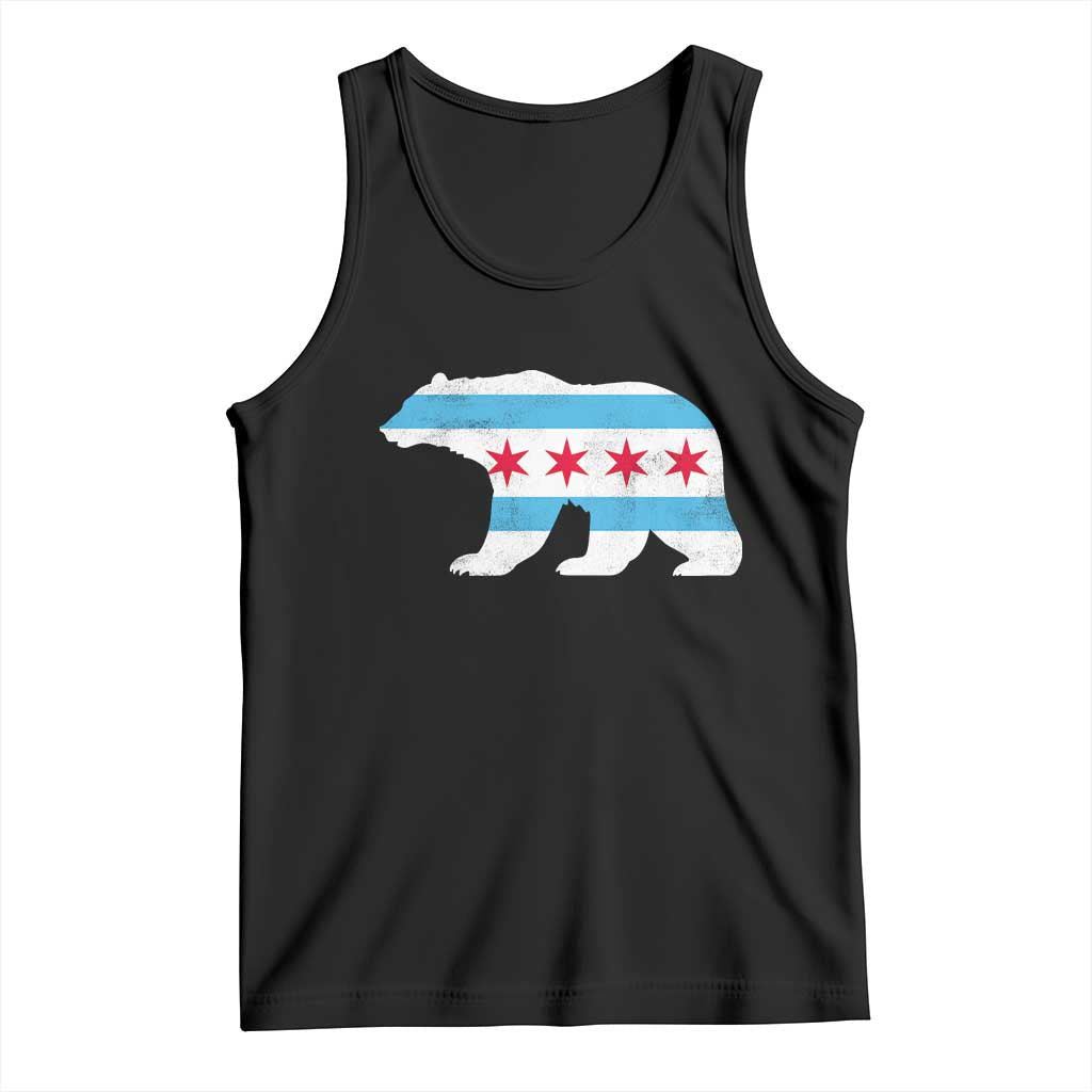 Vintage Chicago Flag Illinois State Bear Lover Tank Top TS11 Black Print Your Wear