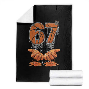 Basketball 67 Six Seven Funny Gen Alpha Meme Drip Throw Blanket TS11 Black Print Your Wear