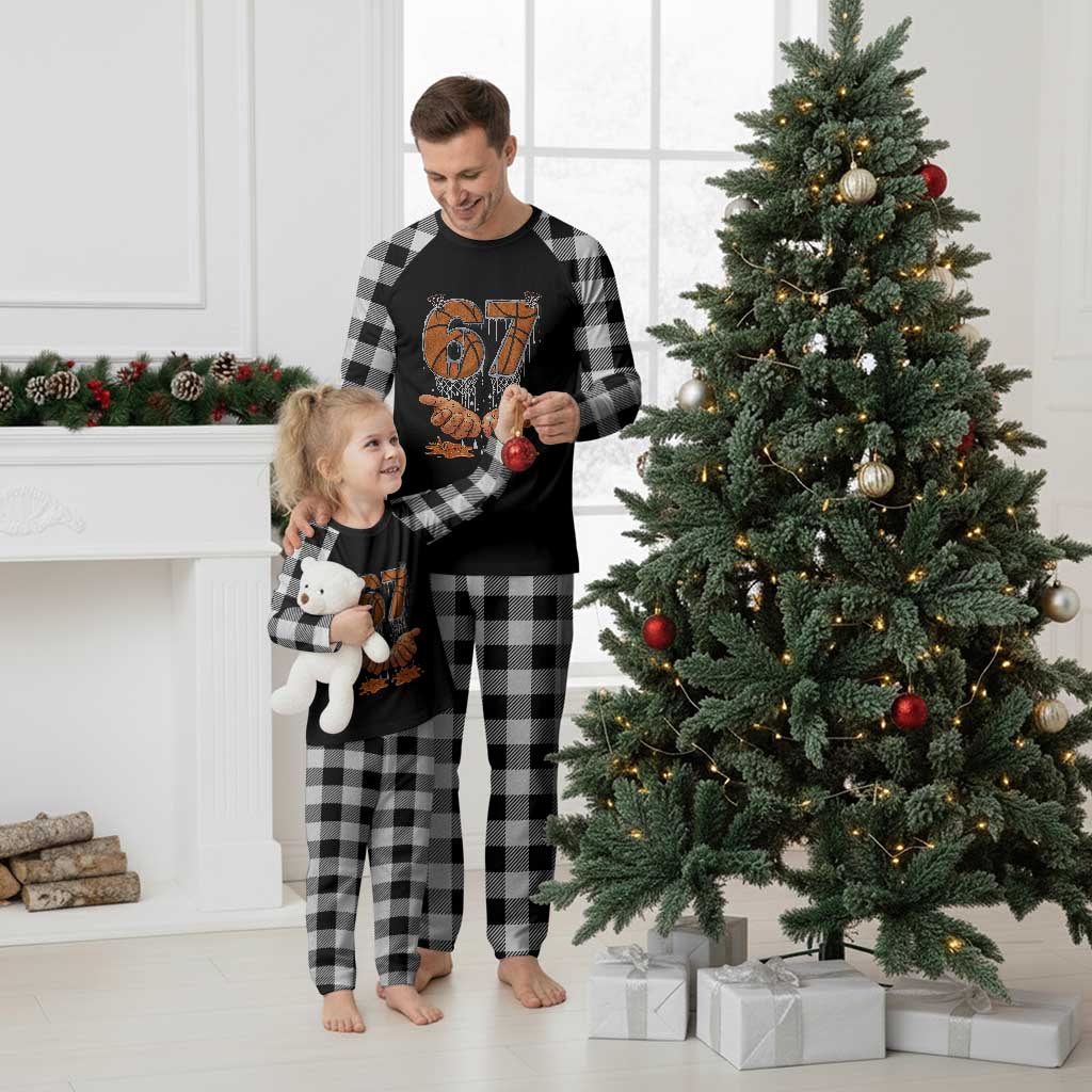 Basketball 67 Six Seven Funny Gen Alpha Meme Drip Plaid Pajama Set TS11 White Plaid Print Your Wear